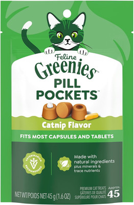 Feline Pill Pockets Catnip Flavor for Tablets & Capsules 45-Count