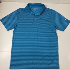 nike men's polo golf victory striped blue small
