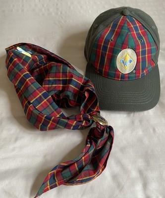 Webelos Plaid BSA Cap Hat & Handkerchief - Boy Scouts of America