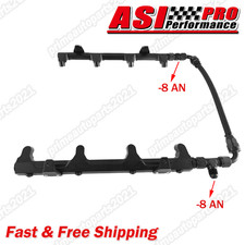Black Lsa Supercharger Aluminum Fuel Rails Hoses For 2010-2015 Chevy Camaro Zl1