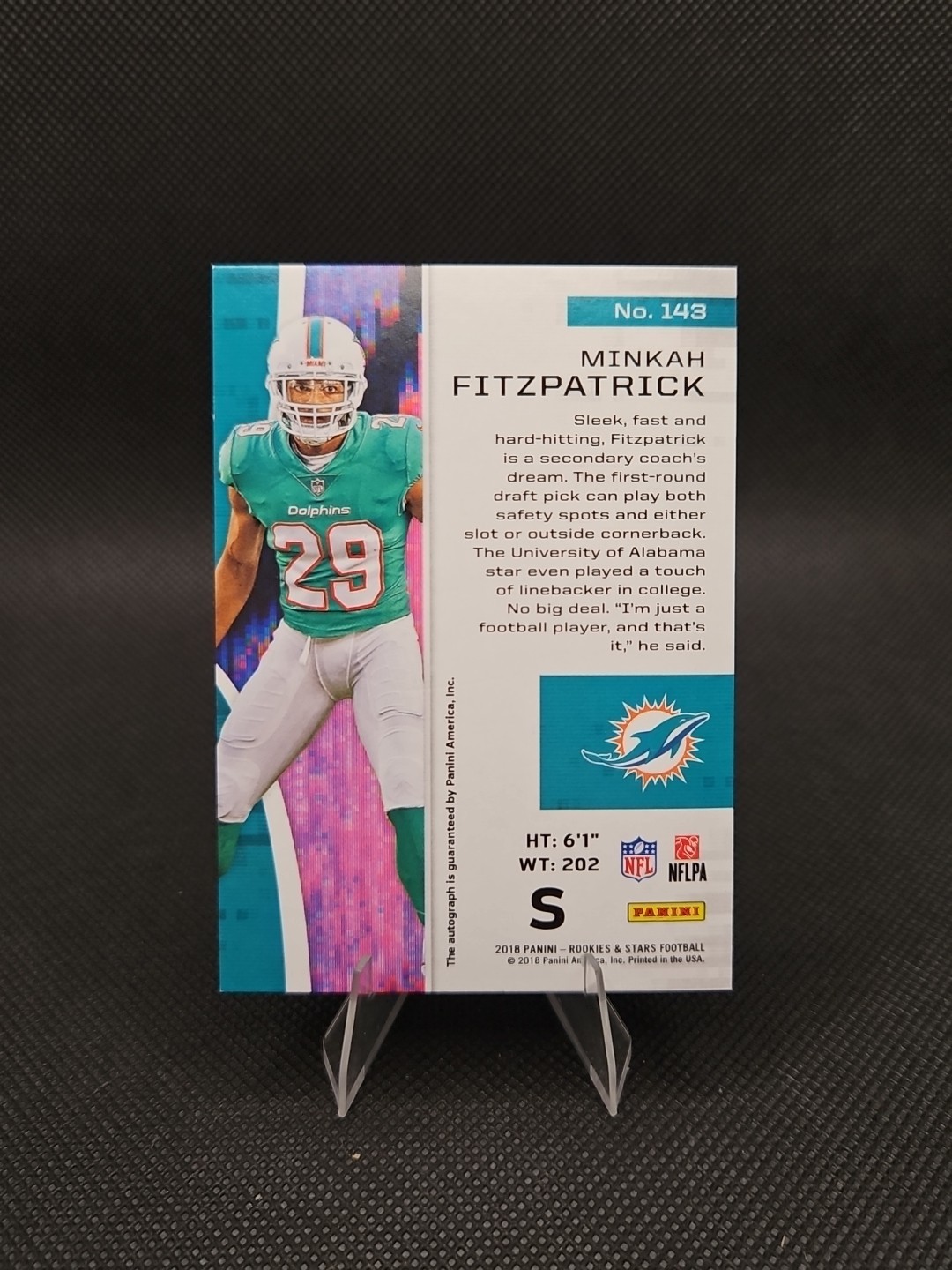 1/1 2018 Rookies And Stars Minkah Fitzpatrick Auto Dolphins view 2