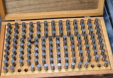 Precision .501"-.625" Plug Pin Gage Set M-3 Machinist Tooling w/ Wood Case
