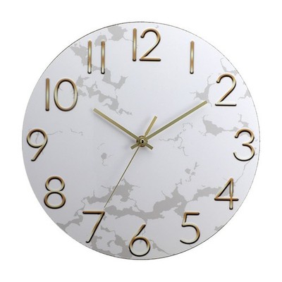 Runde 12 Zoll Marmor Muster Wanduhr leise nicht tickend für Arbeitszimmer