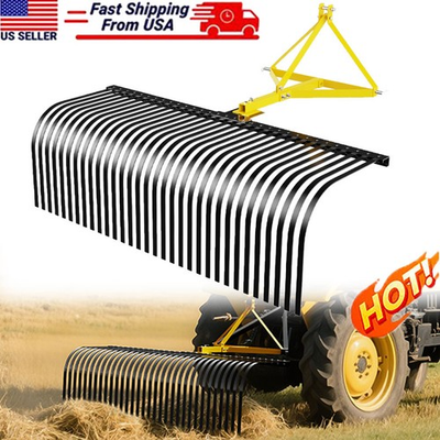 #ad 60quot; 3 Pt Landscape Rock Rake For Category 1 Tractor Attachment Soil Gravel Lawn $287.89