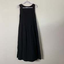 Madewell Womens Black Knit Tank Midi Dress 100% Cotton L