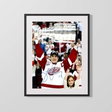 Hockey Autograph Print - Steve Yzerman Red Wings - Cup Captain