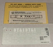 HERALD KING HO DECAL-DETROIT, TOLEDO & IRONTON/DT&I GONDOLA-BLK w/WHT LET #G-110