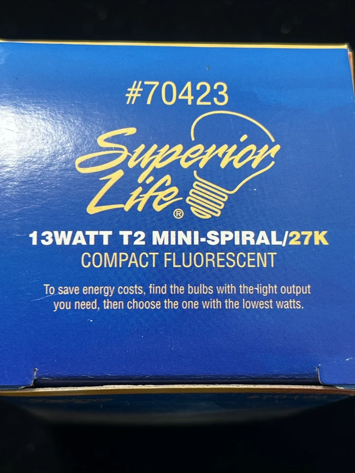 ⚡️4 Pack⚡️ 13 Watt T2 Mini-spiral CFL Medium Base 825 Lumens 2700K Warm White - Image 4 of 4