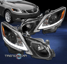 For 06-11 Lexus Gs300 Gs430 Hidnon-afs Led Projector Headlights Headlamps Black