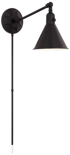 Crystorama Morgan 7" High Matte Black Wall Sconce - Picture 2 of 8