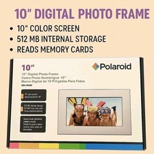 Polaroid 10" Digital Photo Frame XSA-10169S LCD Memory Card Reader 512 MB New