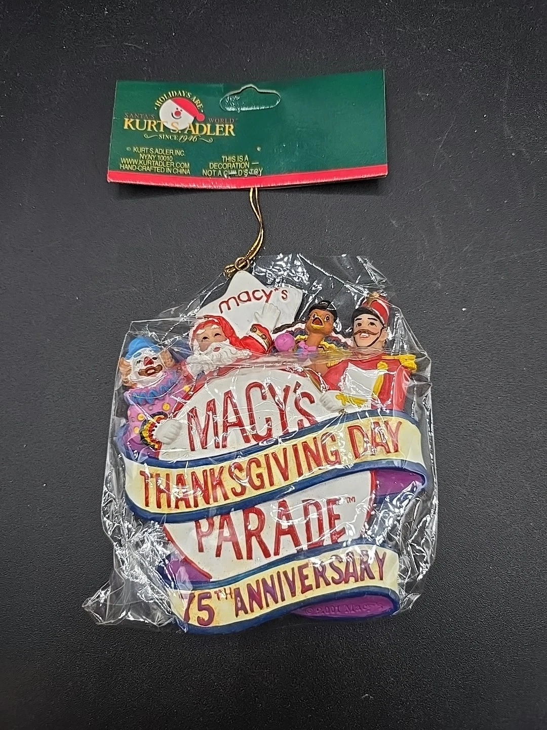 Macy’s 2001 Thanksgiving Day Parade 75th Anniversary Kurt Adler Ornament