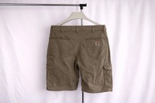 Carhartt Mens Brown Cargo Shorts Workwear Utility Pockets Durable Cotton Size:36