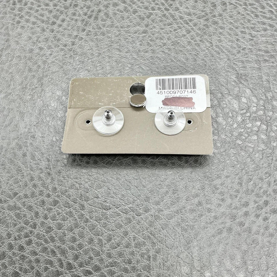 Chico's Earrings Womens Silver Tone Round Disc Rhinestone Bar Post Studs 1/2" — 第 4/4 张图片