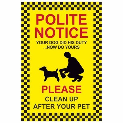 Selbstklebender Aufkleber Pick Up After Your Dog Clean Up Dog Poo No Dog Poo