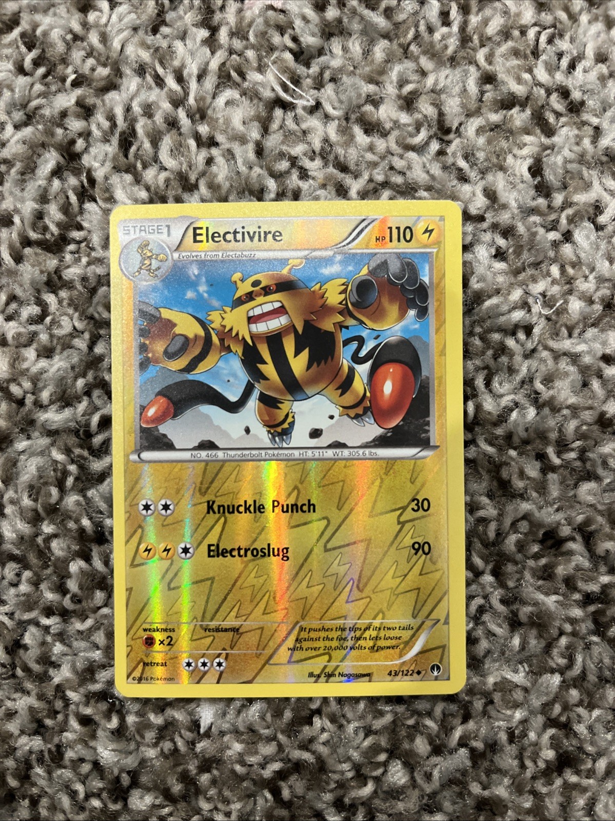 Electivire 43/122 Breakpoint Reverse Holo Pokémon Card TCG