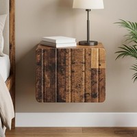 Wandmontierter Nachttisch Altholz 33 X 34,5 X 24 Cm
