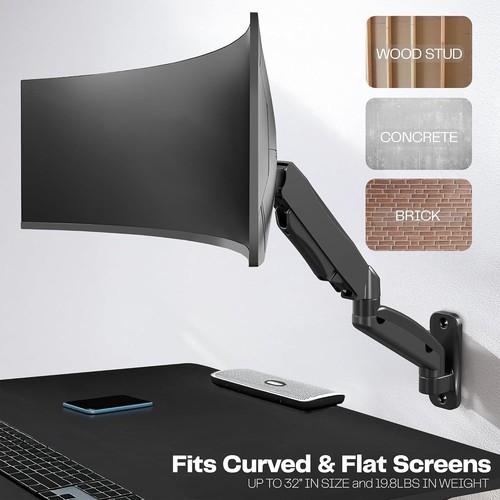 VIVO Single Monitor Counterbalance Wall Mount for 32 inch Screens up to 19.8 lbs - Afbeelding 4 van 9