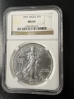 1997 1 oz Silver American Eagle NGC MS69
