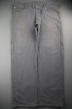 Men's 2018 Levi's Button Fly 501 Jeans Straight Gray Distressed Size 40x30