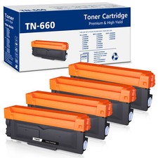 4 Pack TN660 Toner Cartridge for Brother TN630 MFC-L2700DW DCP-L2540DW HL-L2320D