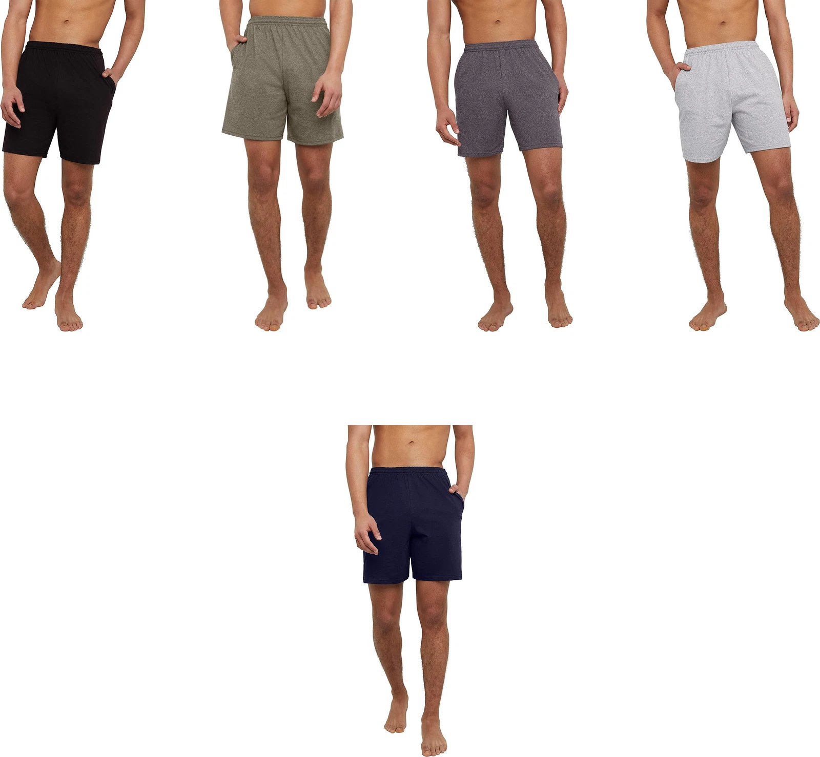 Hanes Essentials Men's Cotton Jersey Shorts with Pockets