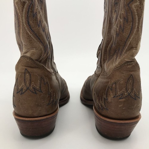 Nocona Womens Western Cowboy Boots Brown Leather Mid Calf Cuban Heel Pull On 6B - Picture 9 of 12
