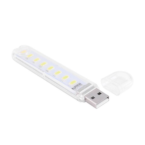 Mini lampe de lecture lumineuse USB portable pour PC portable (blanc 8LED) - Photo 2/10