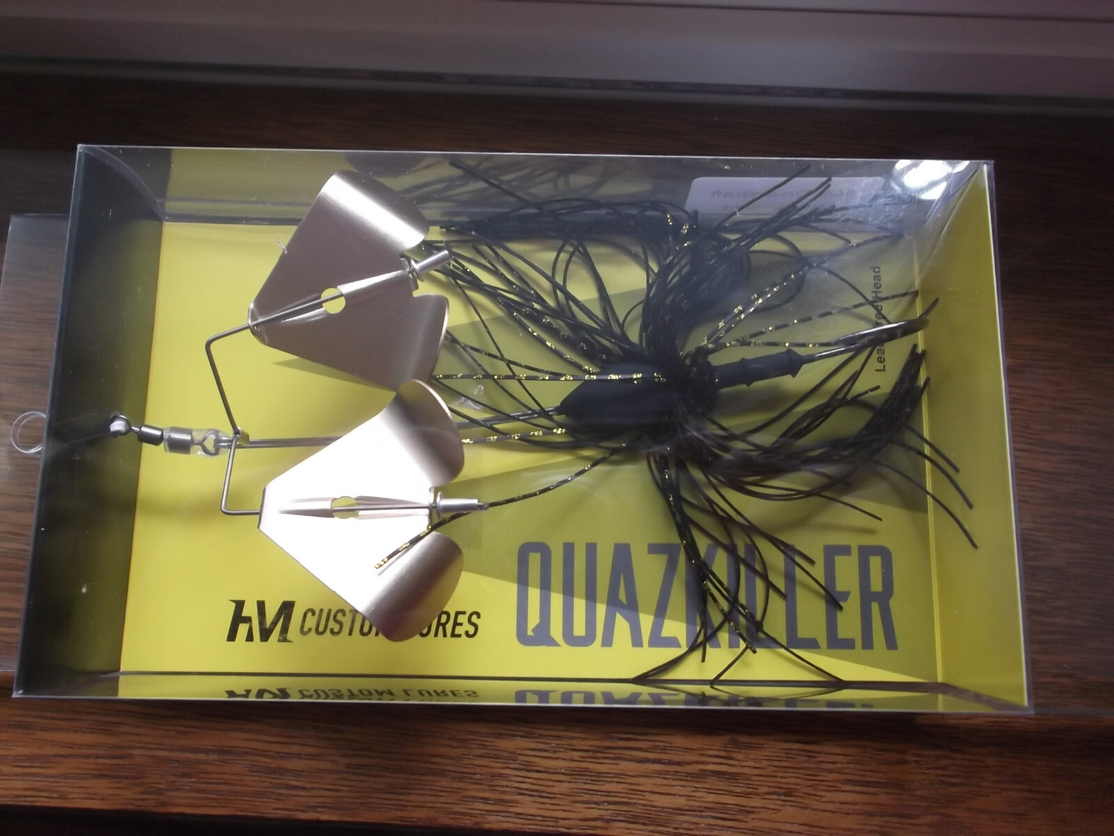 HM Custom Lures Teckel Quazkiller Twin Buzzbait 1/2oz. 06 Black Gold Downdraft - Image 9