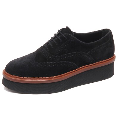 F3888 scarpa inglese donna black TOD S scarpe suede shoe woman
