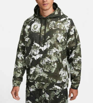 Nike Therma-FIT Fitness AOP Hoodie Sequoia Coconut Milk Men's Size L DQ4836-355