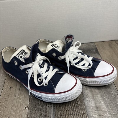 Converse Chuck Taylor All Star Blue Womans 7 Dual Tongue Red White