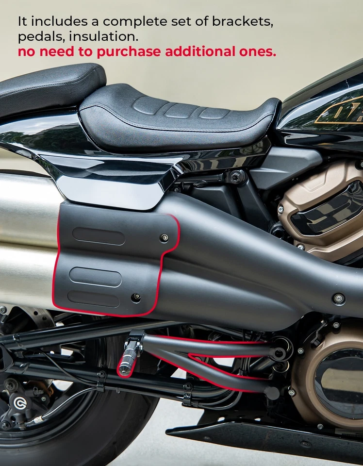 Kit de montaje de estriberas de pasajero juego de pedales de reposapiés para Sportster S RH1250 2021-25 Foto 3 de 4
