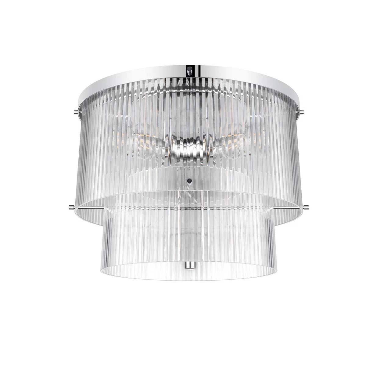 GoodHome Ceiling Light Rhyolit Chrome Effect 3 Lamp Pendant Living