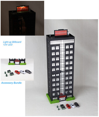 HO Scale 12 Story High Rise Commercial Office Building Detailed Lighted Built Up