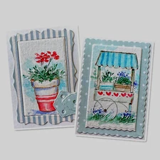 5p CART & CONTAINERS SEE PHOTO2 SET 5792 YOU GET ART IMPRESSIONS RUBBER STAMPS