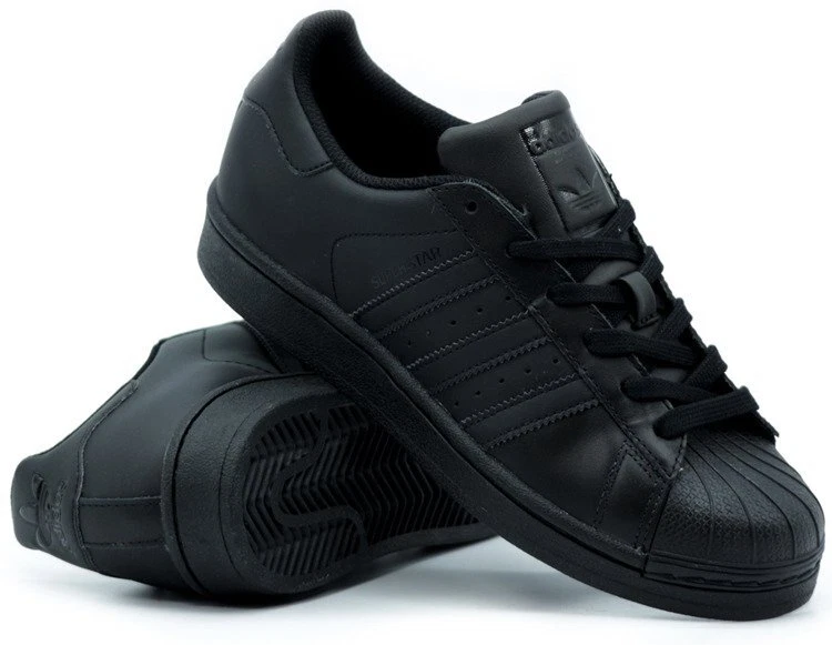 BRAND NEW ADIDAS SUPERSTAR FOUNDATION B25724 CBLACK/CBLACK SHOES | eBay