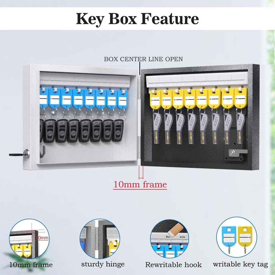 16 Key Lock Box Wall Mount, Smart Key Cabinet, use One Time Password,Fixed Code, - Image 2 of 4