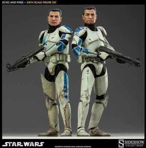 SIDESHOW STAR WARS CLONE TROOPERS ECHO AND FIVES 1/6 SCALE 12" FIGURE 100201 NEW - 第 1/7 張圖片