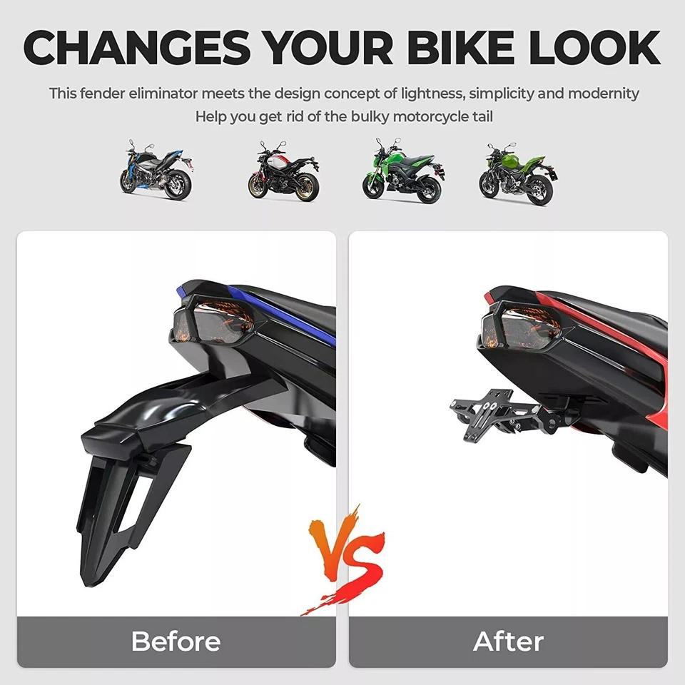 Soporte de matrícula de motocicleta con LED para Suzuki GSX-R 600 750 1000 1300 Foto 4 de 4