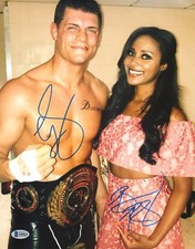 Cody & Brandi Rhodes Signed 11x14 Photo BAS COA New Japan Pro Wrestling AEW ROH5
