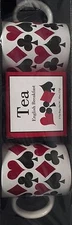 Tea Mugs (2) w/English Breakfast Tea-Mug Pattern is Playing Card Suits 2 New