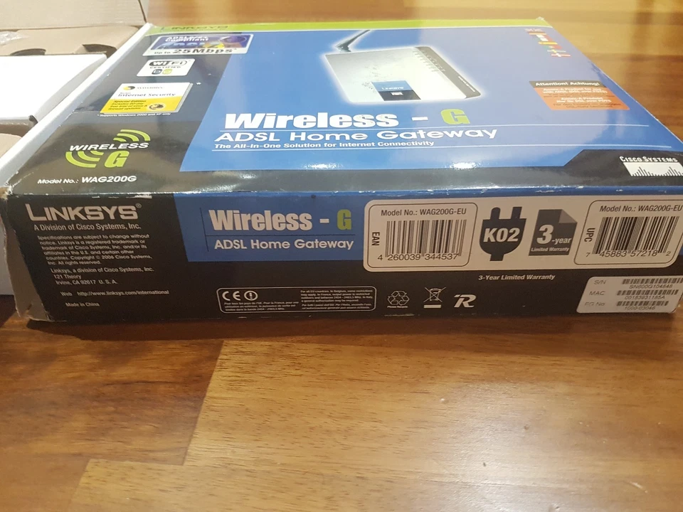 MODEM ADSL-2 LINKSYS WAG 200 WIRELESS-G - Immagine 4 di 4