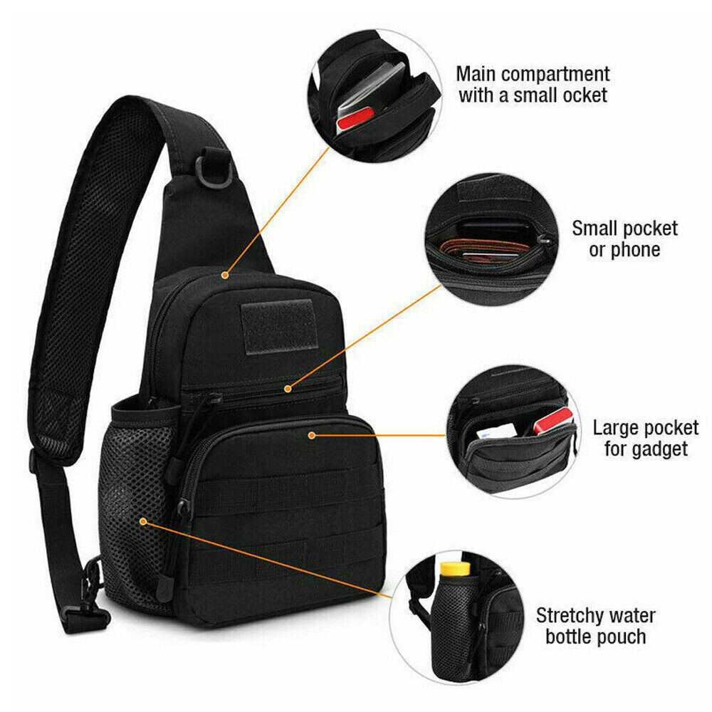 Homtoozhii Men's Sling Backpack - Lightweight Crossbody Chest Bag For Travel, Sports & Gym - View #6