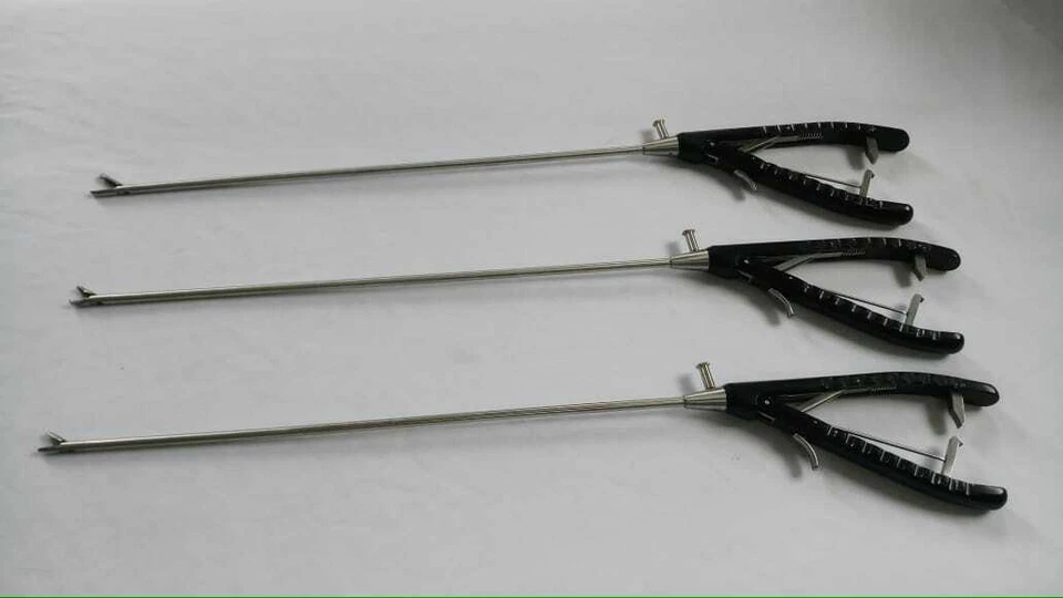 Juego de instrumentos laparoscópico recto curvado autoenderezado soporte de aguja tipo V Foto 4 de 4