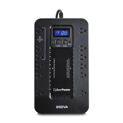 EC850LCD Ecologic Battery Backup & Surge Protector UPS System, 850VA/510W, 12...