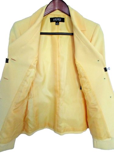 Kasper Womens Pant Suit Size 4 Yellow & Black Fully Lined Polyester - 第 4/9 張圖片