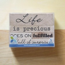 Momenta  Life Phrase Wood Block Stamp Set  Phrase Stamps