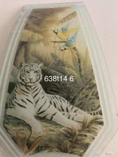 OK LIGHTING TOUCH LAMP REPLACEMENT GLASS 1 Panel White Tiger Parrot