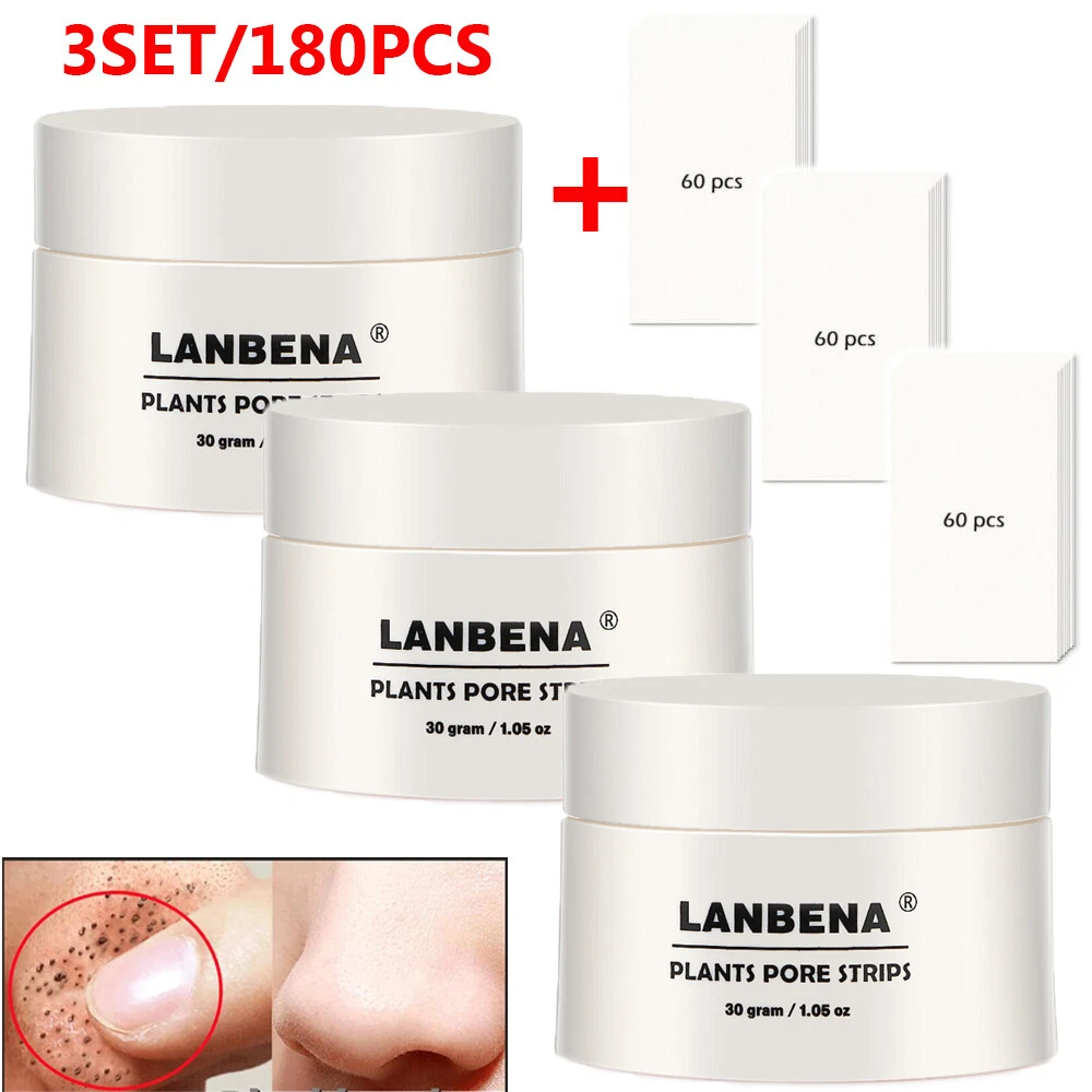 180x LANBENA Pore Strips Blackhead Remover Cream Nose Acne Clean